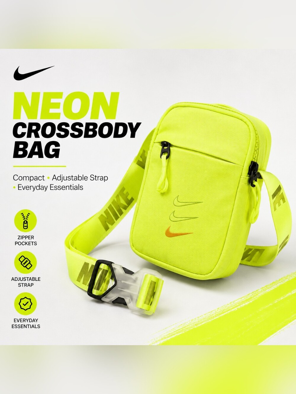 Nike Neon Yellow Crossbody Belt Bag